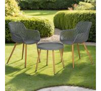 Recycled Plastic Garden Furniture Set Grey by Croft - 2 Seats