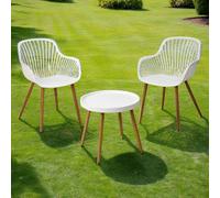 Recycled Plastic Garden Furniture Set White by Croft - 2 Seats