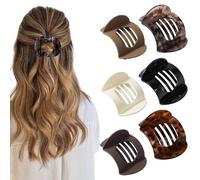 Recycled Plastic Hair Clip 6 Pcs Multicolored Rectangle Y2K Claw Clips Hair Accessories for Women