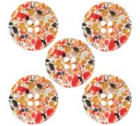 Recycled Plastic Scrap 4 Hole Round Buttons Pack of 5 (Assorted Brights, 20mm)