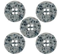Recycled Plastic Scrap 4 Hole Round Buttons Pack of 5 (Blue Grey, 20mm)