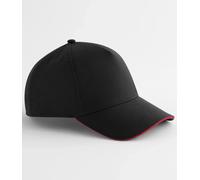 Recycled Polyester Baseball Cap Beechfield Hat Contrast Sandwich Pre Curved Peak