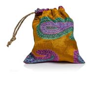 Recycled Sari gift bag, reusable gift bag, ethical gift bag, eco gift wrap, recycled Fabric gifts bag, cloth gift wrap (Large)