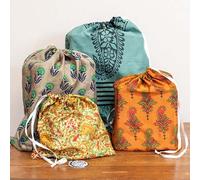 Recycled Sari Gift Bags - Set of 4