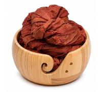 Recycled Sari Silk Ribbon Yarn-Super Bulky Orange Yarn|Best for Crochet, Knitting, and Embroidery and Jewelry Making |Sustainable and Unique Texture Ribbon Yarn|30Yards|PCK (1, Rust)