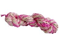 Recycled Shibori Sari Silk Ribbon Yarn|Best for Crochet, Knitting, and Embroidery,and Jewelry Making |Sustainable and Unique Texture Ribbon Yarn|30 Yards|,Pack (1, Light Pink)