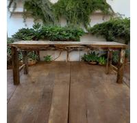 Recycled Teakwood Dining Table 1.8M Bali Rustic Centerpiece