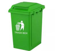 Recycling Bin Dustbin 20L Flat Lid Waste Trash Bin for Kitchen Home and Office Durable Plastic Compact Design 4 Colours Red Yellow Green Blue (Green, 20L)