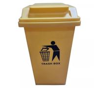 Recycling Bin Dustbin 20L Flat Lid Waste Trash Bin for Kitchen Home and Office Durable Plastic Compact Design 4 Colours Red Yellow Green Blue (Yellow, 20L)