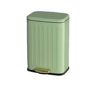 GBEVAUEIO Recycling Bins 6L/12L Household Kitchen Living Room Trash Can Large-capacity Pedal Double-layer Garbage Can Stainless Steel Trash Can Waste Paper Basket(Green,12L)