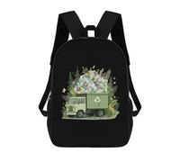 Recycling Garbage Truck 17 Inches Large Backpack Work Travel Laptop Bag Casual Daypack