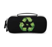 Recycling Logo Recycle Symbol Earth Day Pencil Case Portable Makeup Bag Organizer Pencil Pouch Cosmetic Bags for Women