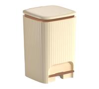 Recycling Pedal Bin | 15L Trash Can with Lid | 9.06 Inches Kitchen Food Waste Bin Caddy with Pedal | ABS Odor Proof Quiet pushh Double Open Foot Wastebasket for Bathroom Living Room Office Dorm RV Use