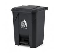 Recycling Pedal Bin 30/50/80L, Kitchen Waste Rubbish Bin with Hands-Free Foot Pedal Lid, Large Home Office Trash Can for Recycling, Utility Room & Indoor Waste (BLACK, 80L)