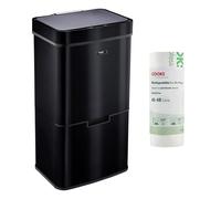 Recycling Sensor Bin 75L with 25 Biodegradable Bin Bags Cooks Professional Black One Size
