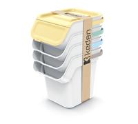 Set of Recycling Bins 4-Piece 25L 20L Sorting Lid Carbon Filter Handle Stacking