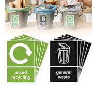 Recycling Stickers for Bins,Bin Stickers of 10 PCS,Recycling Sticker Self Adhesive Vinyl 150 × 100 mm Waterproof