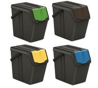 Recycling Waste Bins 4x 25L / 5x 25L Trash Can Space Saving Sorting Durable Set