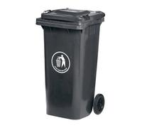 Recycling Wheelie Bin Dustbin Rubbish Waste Trash Kitchen Home Office 100L 120L EN840 | Outdoor Rubbish Waste with Wheels | Recycling Food Dustbin (Black, 120L)