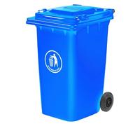 Recycling Wheelie Bin Dustbin Rubbish Waste Trash Kitchen Home Office 100L 120L EN840 | Outdoor Rubbish Waste Bin with Wheels | Recycling Food Dustbin Outdoor Wheelie Bin (Blue, 100L)