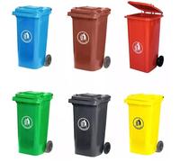 Recycling Wheelie Bin Dustbin Rubbish Waste Trash Kitchen Home Office 100L 120L EN840 | Outdoor Rubbish Waste Bin with Wheels | Recycling Food Dustbin Outdoor Wheelie Bin (Black, 120L)
