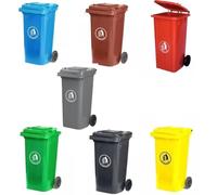 BURAKH Recycling Wheelie Bin Dustbin Rubbish Waste Trash Kitchen Home Office 100L 120L EN840 | Outdoor Rubbish Waste Bin with Wheels | Recycling Food Dustbin Outdoor Wheelie Bin (Yellow, 100L)