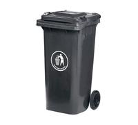 Recycling Wheelie Bin Dustbin Rubbish Waste Trash Kitchen Home Office 100L 120L EN840 | Outdoor Rubbish Waste Bin with Wheels | Recycling Food Dustbin Outdoor Wheelie Bin (Black, 100L)