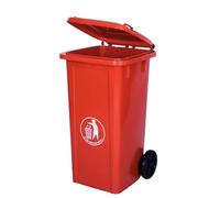 Recycling Wheelie Bin Dustbin Rubbish Waste Trash Kitchen Home Office 100L 120L EN840 | Outdoor Rubbish Waste Can with Wheels | Recycling Food Dustbin (Brown., 120L)