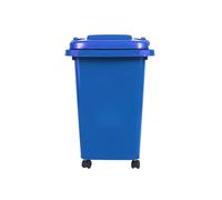 Recycling Wheelie Bin Dustbin Rubbish Waste Trash Kitchen Home Office 30L 50L | Indoor Outdoor Rubbish Waste with Wheels | Recycling Food Dustbin Outdoor Wheelie Bin Green/Red (Blue, 50 Litre)