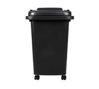 Recycling Wheelie Bin Dustbin Rubbish Waste Trash Kitchen Home Office 30L 50L | Indoor Outdoor Rubbish Waste with Wheels | Recycling Food Dustbin Outdoor Wheelie Bin Green/Red (Black, 50L)