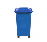 Recycling Wheelie Bin Dustbin Rubbish Waste Trash Kitchen Home Office 30L 50L | Indoor Outdoor Rubbish Waste with Wheels | Recycling Food Dustbin Outdoor Wheelie Bin Green/Red (Blue, 30L)