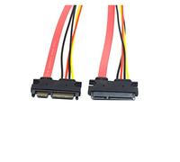 Red 0.3M 0.5M 7+15 22Pin SATA Extension Cable Male To Female 22 Pin Serial ATA Data Power Cord Compatible With 2.5 3.5 Inch HDD SSD (Color : 0.3M)