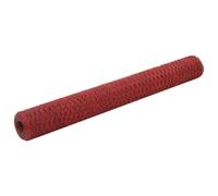 (red, 1.2 m) vidaXL Chicken Wire Fence with PVC Coating Wire Mesh Roll Wire Fencing Net