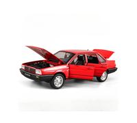 (Red) 1/24 Alloy Diecast Santana Car Model Toy High Simulation Vehicle with Sound Light Pull Back Collection