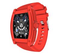 (Red) 1.57 inch Full Touch Screen SpO2 Heart Rate Blood Pressure Blood Oxygen Monitor 65 Days Standby IP67 Waterproof Smart Watch