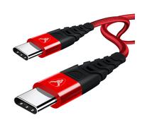 (Red, 1 Meter) C Charger Cable, USB Type C Fast Cable Lead Nylon Braided USB C Sync Cable for S22/S21/S20/S10 A13/A12 A32 MacBook iPad Pro Sony HTC Huawei