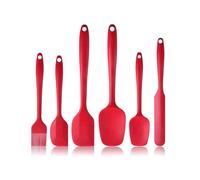 (Red, 1 Set) Silicone Spatula Set, 6 Counts/set Baking Tool Set, Baking Spatula Set, Heat Resistant Non Stick Cooking Tools for Baking & Mixing, Fully