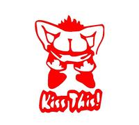 Red 10.9CM*15.1CM Approx Kiss This Funny Bumper Sticker Car Truck Van Car Stickers Motorcycle Decorating Styling
