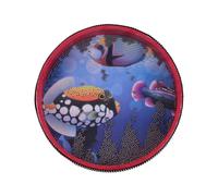 (Red) 10-inch Solid Wooden Ocean Drum Sea Wave Frame