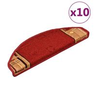 (red, 10 pcs) vidaXL Self-adhesive Stair Mats Carpet Stair Treads Stair Step Protector Rug
