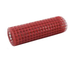 (red, 10 x 0.5 m 16 x 16 mm) vidaXL Chicken Wire Fence Steel with PVC Coating Wire Mesh Roll Wire Fencing