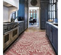 Red 100x150 Area Rug for Living Room Washable Large Floral Rugs with Non-slip Backing Soft William Morris Carpet for Bedroom Dining Room Home Office Indoor Nursery Vintage Botanical Thin Area Rugs