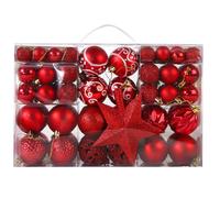 Gr8 Home Red 101 Pcs Christmas Baubles Balls Hanging Decoration Xmas Tree Ornaments Set