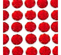 Red - 10mm Self Adhesive Sparkle Encrusted Jewels - Resin Craft Gem Stickers - 50 per Sheet - by Italian Options