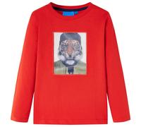 (red, 116) Kids' T-shirt with Long Sleeves Children's T Shirt Kids' Tops Tee Tiger Print