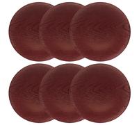 URBN-CHEF 13" 33cm Faux Wood Look Charger Dinner Plates Wedding Christmas Service 6 Pack (red)