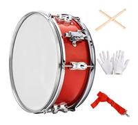 Red 13In Marching Snare Drum Set - Complete Kit With Mallets, Gloves, Adjustable Strap, Ideal For All Skill Levels