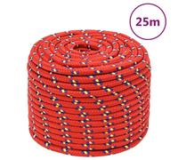 (red, 14 mm/ 25 m) Marine Rope Dock Coil Boat Line Polypropylene Rope Multi Sizes Multi Colours
