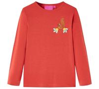 (red, 140) Kids' T-shirt with Long Sleeves Children's T Shirt Tops Tee Squirrel Design