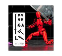 (Red, 14cm) T13 Action Figure Titan 13 Action Figure Dummy Lucky 13 Action Figure 3D Printed Multi-Jointed Movable